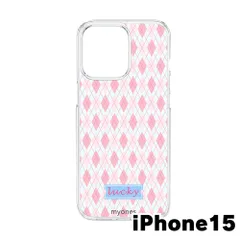 【新品未使用】iPhone15 クリア ハードケース (ピンクチェック柄) チェック柄 ピンク アーガイル ガーリー 大人可愛い 韓国風 cl-cat14-ip15-495