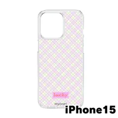 【新品未使用】iPhone15 クリア ハードケース (ラベンダーチェック柄) チェック柄 ラベンダー アーガイル ガーリー 大人可愛い 韓国風 cl-cat14-ip15-493