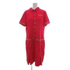 マリクレール MARIE CLAIRE 美品 ポロワンピース LL ピンク 半袖 レギュラーカラー ロング丈 ベルトループ ラインデザイン ML719403 /HW ■GY59のサムネイル