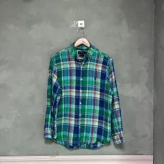 ポロ ラルフローレン チェックパターン リネン シャツ