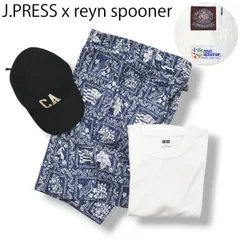 【120周年記念】 ジェイプレス J.PRESS x レインスプーナー REYN SPOONER Wネーム コラボ ショーツ ハーフ パンツ 短パン ショート 82 総柄 総柄 紺 ｘ 白 メンズのサムネイル