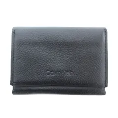 カルバンクライン CALVIN KLEIN 美品 カードケース メンズ レザー 型押しロゴ 黒 ブラック /YJ ■GY18のサムネイル