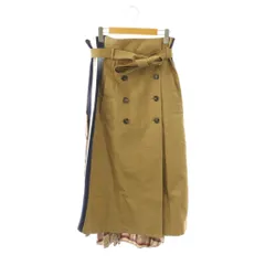 マックスマーラ ウィークエンドライン MAX MARA WEEKEND LINE ドッキングトレンチスカート フレア チェック 44 ベージュ マルチカラー /CX ■OSのサムネイル