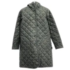 LIBERTY×LAVENHAM リバティ×ラベンハム キルティングフーデッドコート  カーキグレー系 36のサムネイル