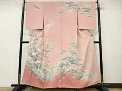 平和屋着物●訪問着　友禅　作家物　熨斗草花文　シルエット　暈し染め　正絹　逸品　CABG5400ut