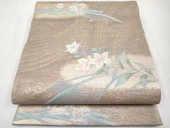 夏物 名古屋帯 絽 西陣織 正絹 中古 オフホワイト 花so686 - メルカリ