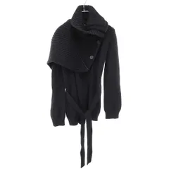 ANN DEMEULEMEESTER アンドゥムルメステール ウールダブルカラーニットジャケット  ブラック 36のサムネイル