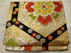 豪華 金糸 六角花柄 袋帯 正絹 和装 着物 振袖 成人式 結婚式 - メルカリ