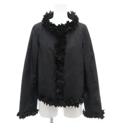 レッド ヴァレンティノ RED VALENTINO ノーカラージャケット フラワーモチーフ ショート丈 黒 ブラック /AE ■GY19 ☆AA★のサムネイル