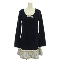 シンシアローリー CYNTHIA ROWLEY ワンピース ミニ 2 紺 ネイビー 長袖 リボン付き CCEGA-89150 /YM ■GY61のサムネイル