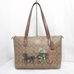 新品』COACH シグネチャー リボン柄 トートバッグ PVCレザー ブラック