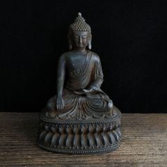 明時代 銅製 釈迦如来坐像 【旧家蔵出し】 希少貴重 時代物（A-126