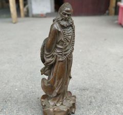実家の蔵出し品 迫力特大 緑色の釉薬が美しい大きな仙人の置物 作家在
