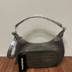 082/新品 RODANIA ロダニア ハンドバッグ グリーン クロコ 型押し 