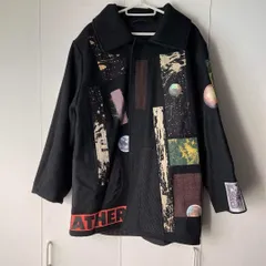 W　希少 レア RAF SIMONS ラフシモンズ フライト ジャケット コート パッチワーク　アウター　jacket　outer　黒 ブラック BLACK クロ くろ　　長袖　黒 ブラック BLACK クロ くろのサムネイル