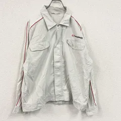 TB UNIFASHION　HINO　日野自動車　ワークジャケット　比翼仕立て　フラップポケット　ライトグレー　4Lサイズ　古着【値引き交渉OK！】のサムネイル