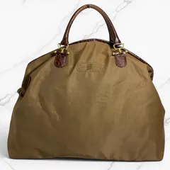 BALENCIAGA バレンシアガ BBロゴ 木目調 ボストンバッグ ハンドバッグ クロコ型押しレザー ウッド 刺繍ロゴ ブラウン ゴールド金具のサムネイル