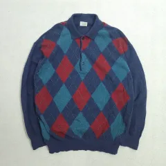 90s BENETTON ベネトン アーガイル KARA（カラ） ニット Mのサムネイル