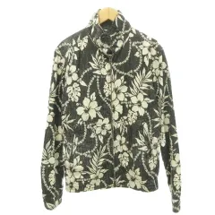 グリーンレーベルリラクシング ユナイテッドアローズ green label relaxing ボタニカル柄 ブルゾン ジャケット ハイネック 薄手 Mサイズ グレーのサムネイル
