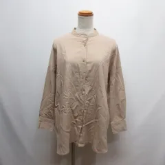 アーバンリサーチ URBAN RESEARCH ITEMS ルーズ スタンドカラー シャツ F ベージュ IT16-23A011 長袖