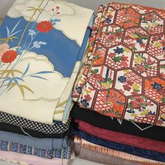 格安 有松絞り2枚入 浴衣まとめ売り リメイク用 素材 材料 着物 和服