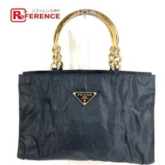 プラダ PRADA ハンドバッグ ナイロン メタルハンドル 三角ロゴ Y2K