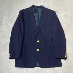 ポロラルフローレン 大文字 ウールフランネルブレザージャケット 金