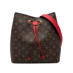 Louis Vuitton バケットバッグ ネオノエ ブラウン/レッド【美品 