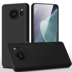 AQUOS Sense7 Plus ケース ブラック sense7plus 用の保護ケース TPU シリコン 耐衝撃 磨り表面 指紋防止 軽量 薄型 ストラップホール付き 保護 カバー（ブラック）