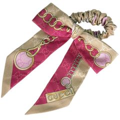 未使用品 GUCCI グッチ リボンシュシュ セット GG シルク ホースビット
