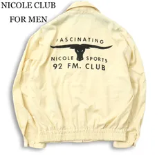 90s★ NICOLE CLUB FOR MEN ニコルクラブ フォーメン ビンテージ★ バックプリント スイングトップ ジャケット Sz.L メンズのサムネイル