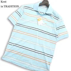 【新品 未使用】 Kent in TRADITION ケント 春夏★ GOLD ゴールド★ 半袖 ボーダー 鹿の子 ポロシャツ 日本製 Sz.S メンズのサムネイル