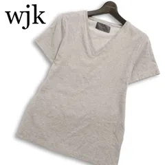 wjk ダブルジェイケイ 春夏★ 半袖 メランジ スリム Vネック Tシャツ カットソー Sz.M メンズ 灰 グレーのサムネイル