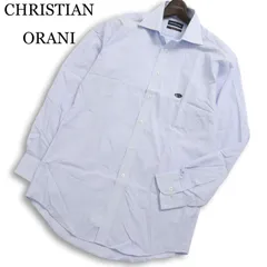 未使用品★ CHRISTIAN ORANI クリスチャンオラーニ 通年★ 長袖 ストライプ ブロード ドレス ワイシャツ Sz.L-86 メンズ