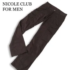 Y2K 00s★ NICOLE CLUB FOR MEN ニコルクラブ フォーメン 通年 ストレッチ スリム ブーツカット カーゴ パンツ Sz.44 メンズのサムネイル