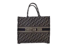 Dior ディオール バッグ オブリークブックトート ラージ ネイビー キャンバス ﾊﾞｯｸﾞ M1286ZRIW トートバッグ キャンバス ネイビー  ユニセックス【中古】