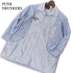 PUNK DRUNKERS × natal DESIGN パンクドランカーズ × ネイタルデザイン 7分袖 切替 刺繍 シャンブレー シャツ Sz.M メンズのサムネイル