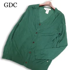 GDC ジーディーシー MITSUKE KNIT★ 春夏 刺繍 テンセル サマー ニット カーディガン Sz.S メンズ 緑のサムネイル