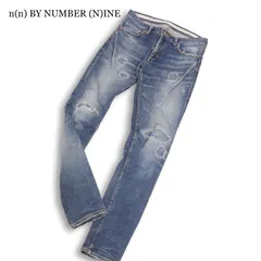 n(n) BY NUMBER (N)INE × STUDIOUS ナンバーナイン リペア加工 ストレッチ スキニー デニム パンツ 日本製 Sz.1 メンズのサムネイル