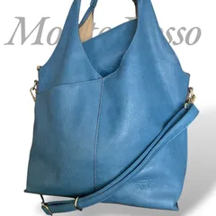 【MY0746】Monte Rosso モンテロッソ トートバッグ ショルダーバッグ ポーチ ブルー PVC レザー 肩掛け 斜め掛け レディースのサムネイル