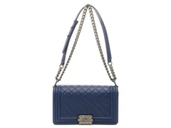 CHANEL シャネル バッグ ボーイシャネル25 マトラッセ チェーンショルダー ブルー/SV ラムスキ ショルダーバッグ ラムスキン ブルー レディース【中古】431