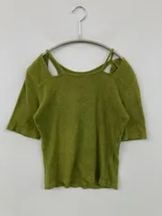 JEANASIS ジーナシス Tシャツ/カットソー F グリーン 無地 ショート丈 半袖 クルーネック(丸首) レディース