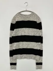 SHAGGIE シャギー ニット/セーター F グレー ウール・ニット ナイロン ボーダー柄 ミドル丈 長袖 クルーネック(丸首) レディースのサムネイル