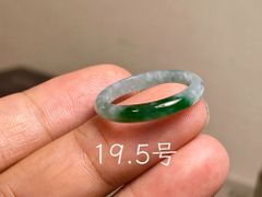 L17-207 氷糯種 森緑 19.5号 グアテマラ産A貨本翡翠くりぬき リング