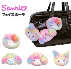 Sanrio カラフル レインボー ミニ フェイス ポーチ キーホルダー (hello kitty)