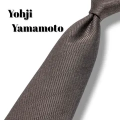 Yohji Yamamoto ヨウジヤマモト A.A.R シャドーストライプ ネクタイ DURBAN 光沢 シルク ウール ブラウン 日本製 モード クラシックのサムネイル