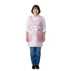 新品 [サロンジェ] エプロン サンリオMIX ピンク ポリエステル 2L～4L 大きいサイズ 保育士 かぶり型 ポケット付き (3L～4L)のサムネイル
