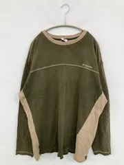 Columbia コロンビア スウェット XL カーキ コットン 無地 ワンポイント ブランドロゴ 長袖 メンズ