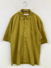 green label relaxing グリーンレーベルリラクシング シャツ/ブラウス イエロー コットン 無地 ミドル丈 半袖 レギュラーカラー メンズ