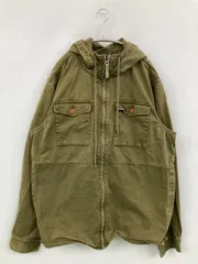 OLD NAVY オールドネイビー ミリタリージャケット XL カーキ コットン 無地 フードあり ジップアップ メンズ